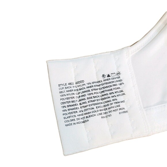 Playtex 40DDD Love My Curves Balconette Underwire Bra 4823 Molded Cups White NWT - Picture 8 of 11